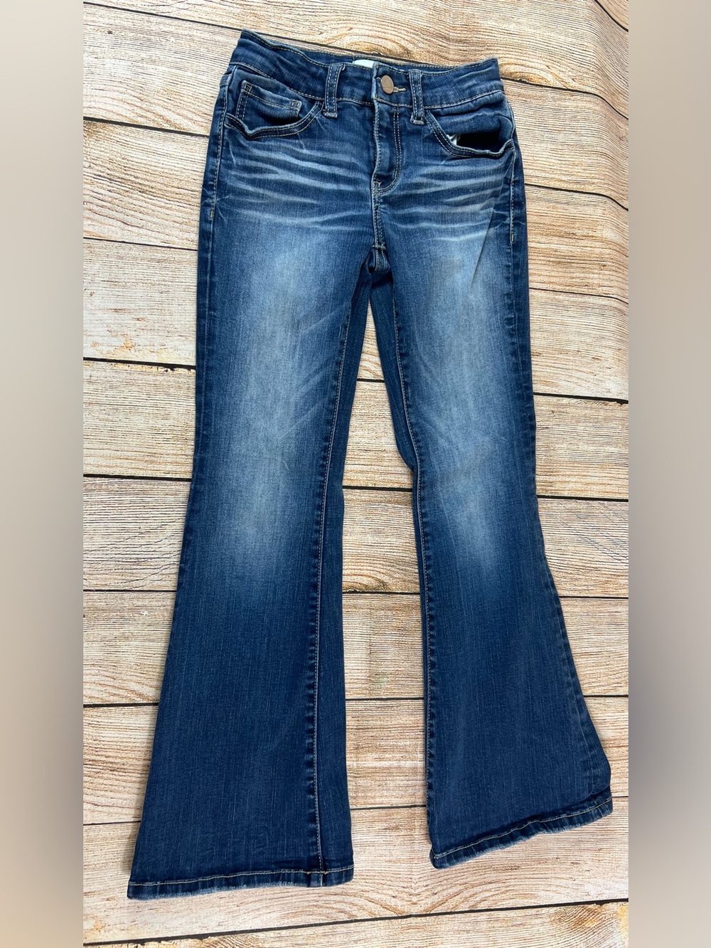 BKE Youth Flared Leg Girls Size 10 Regular Stretch Bootcut Denim Blue Jeans